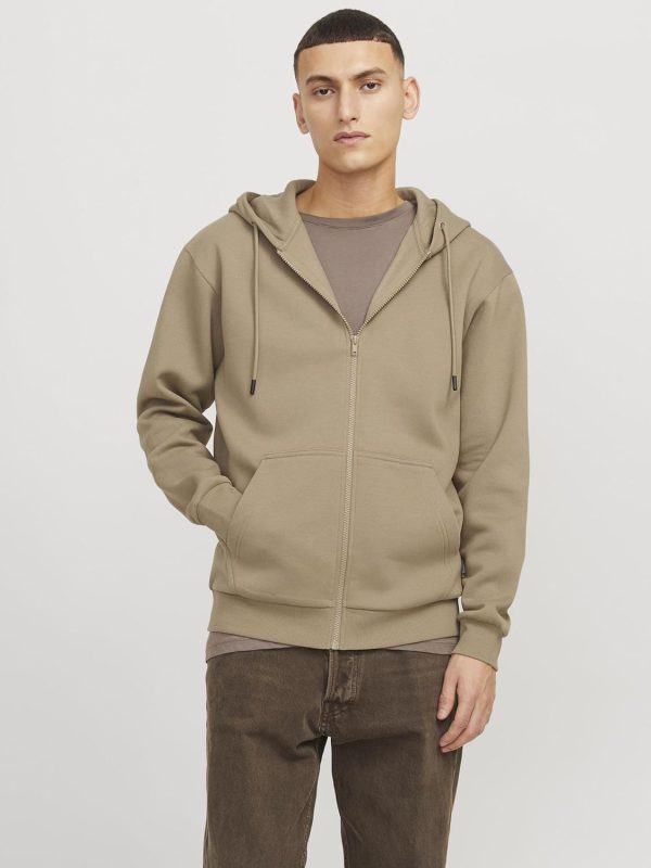 Herren Male Einfarbig Kapuzenjacke Sweatshirtjacke – Bild 2