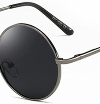 Sonnenbrille Herren Damen Polarisiert UV400, Runde Metall Rahme Klassische Retro Brille