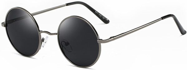 Sonnenbrille Herren Damen Polarisiert UV400, Runde Metall Rahme Klassische Retro Brille