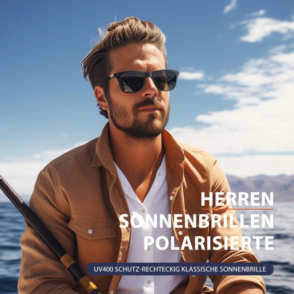 Sonnenbrille-für-Herren-Damen-Pilotenbrille 2 Paare Fliegerbrille Retro Vintage Polarisiert Sunglasses Set Schwarz Piloten Brille mit UV400 Schutz Fahrerbrille Verspiegelt Brille für Men – Bild 2