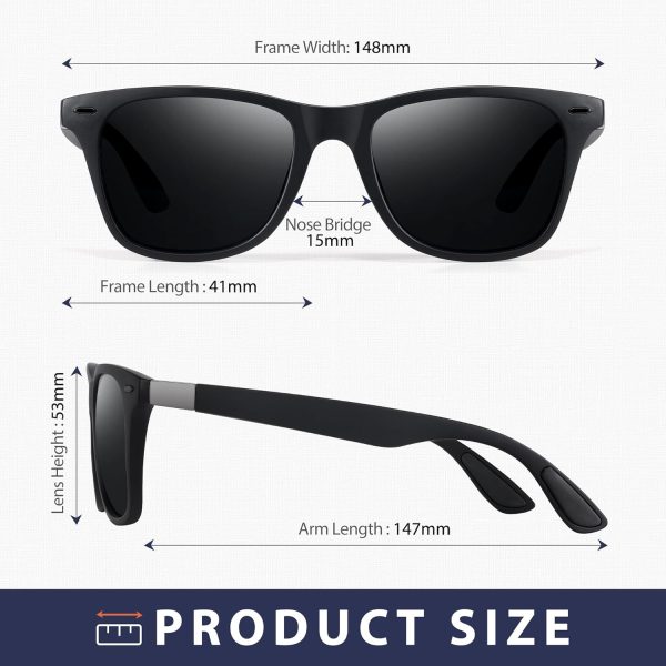 Sonnenbrille-für-Herren-Damen-Pilotenbrille 2 Paare Fliegerbrille Retro Vintage Polarisiert Sunglasses Set Schwarz Piloten Brille mit UV400 Schutz Fahrerbrille Verspiegelt Brille für Men – Bild 4