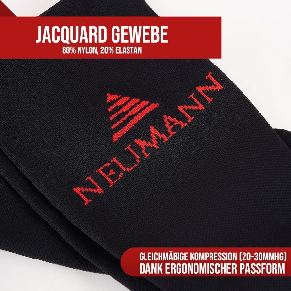 NEUMANN® Kompressionsstrümpfe Premium Jacquard - Für Kompression und Stabilität beim Laufen, Sport, Arbeiten & mehr - Mehr Leistung und schnellere Erholung (Gr. 43-46, 15-20mmHg) – Bild 2