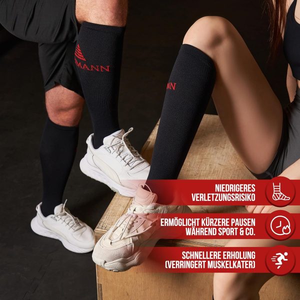 NEUMANN® Kompressionsstrümpfe Premium Jacquard - Für Kompression und Stabilität beim Laufen, Sport, Arbeiten & mehr - Mehr Leistung und schnellere Erholung (Gr. 43-46, 15-20mmHg) – Bild 6