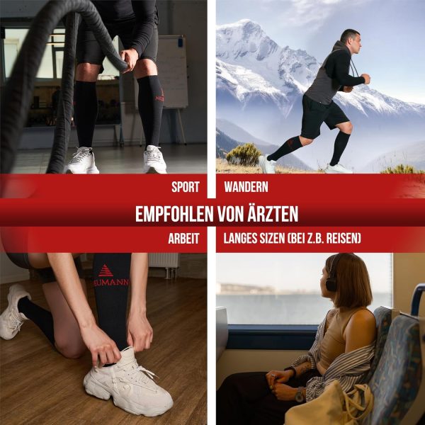 NEUMANN® Kompressionsstrümpfe Premium Jacquard - Für Kompression und Stabilität beim Laufen, Sport, Arbeiten & mehr - Mehr Leistung und schnellere Erholung (Gr. 43-46, 15-20mmHg) – Bild 7