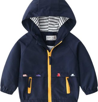 Baby Kapuzen Jackets, Jungen Langarm Winddicht Mantel Cartoon Aufdruck Jacken