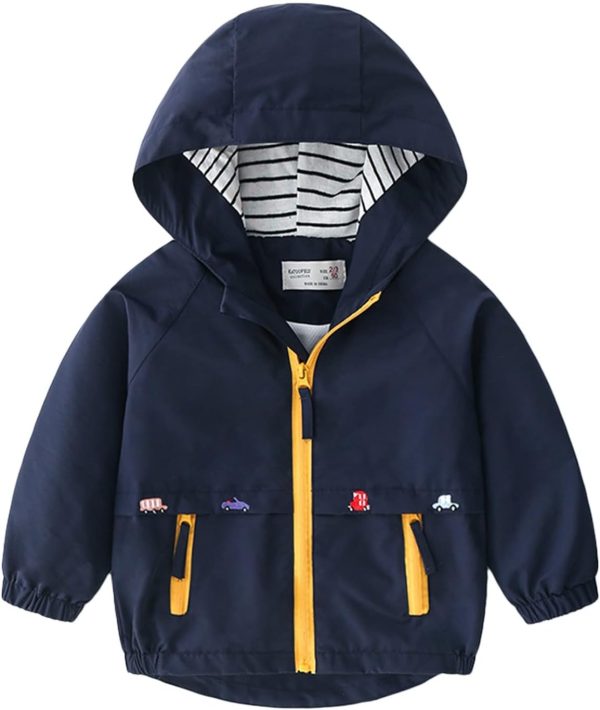 Baby Kapuzen Jackets, Jungen Langarm Winddicht Mantel Cartoon Aufdruck Jacken